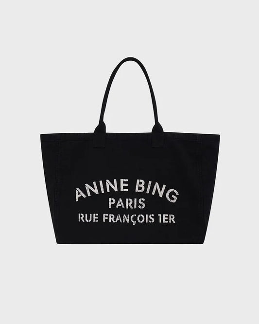 LEO CANVAS TOTE - BLACK