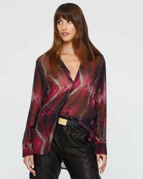 SCALED SILK SHIRT - PINK