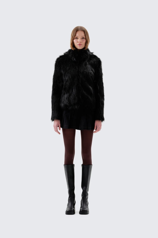FUR DELISH JACKET - BLACK