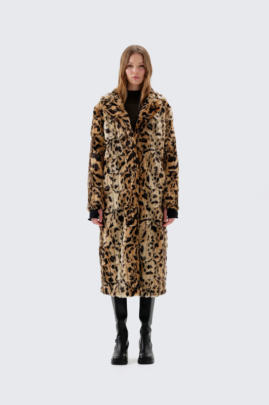 LONG SONG COAT - LEOPARD