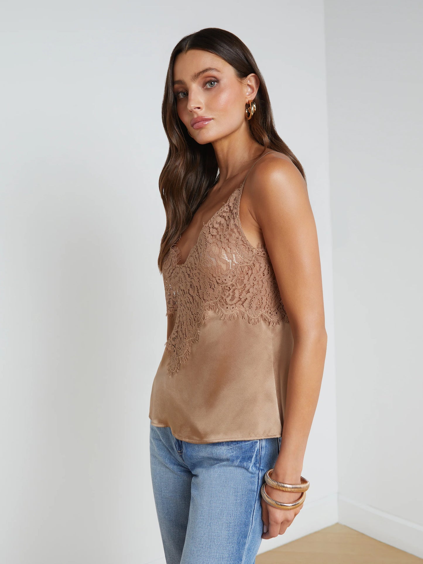 PRIYA LACE CAMI - DARK CAPPUCCINO