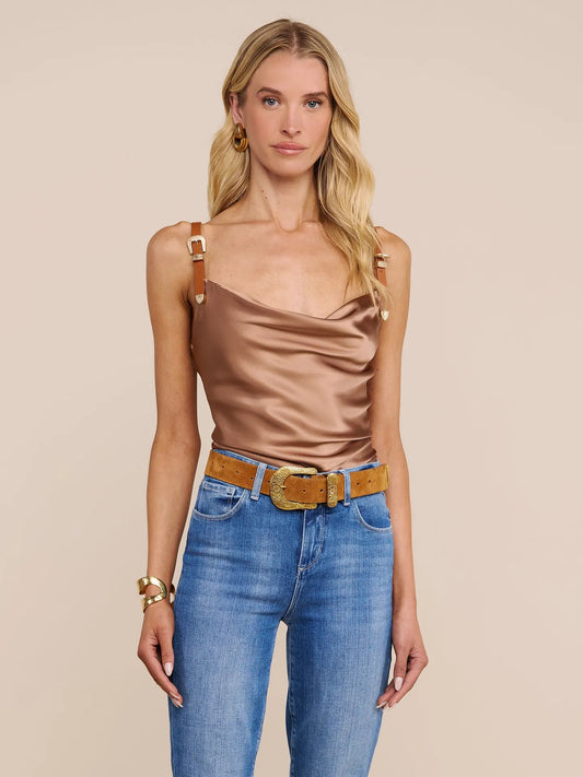 *PREORDER* LUX BUCKLE-STRAP CAMISOLE - HAZELNUT