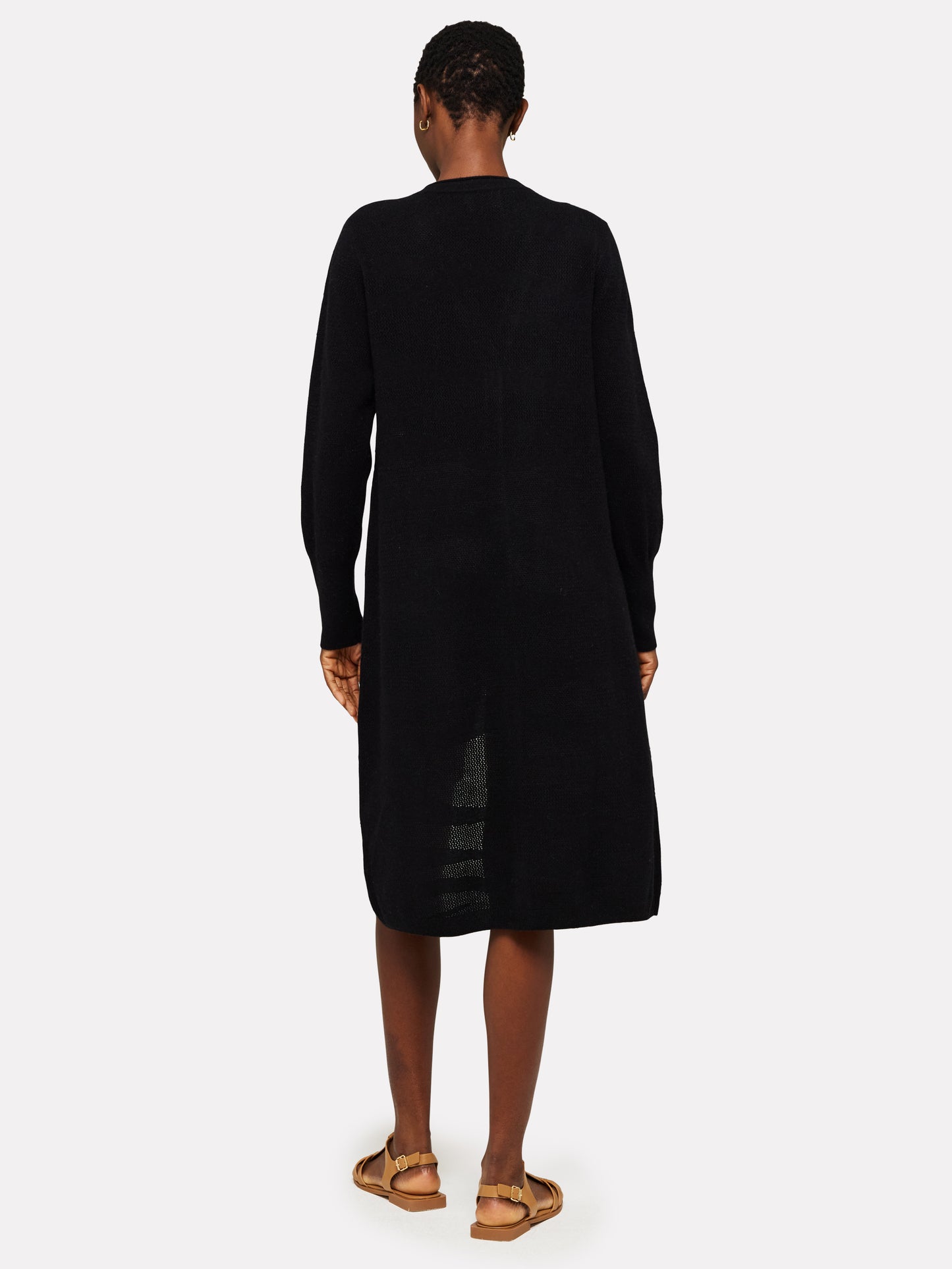 POINTELLE ZEBRA MAXI CARDIGAN - BLACK