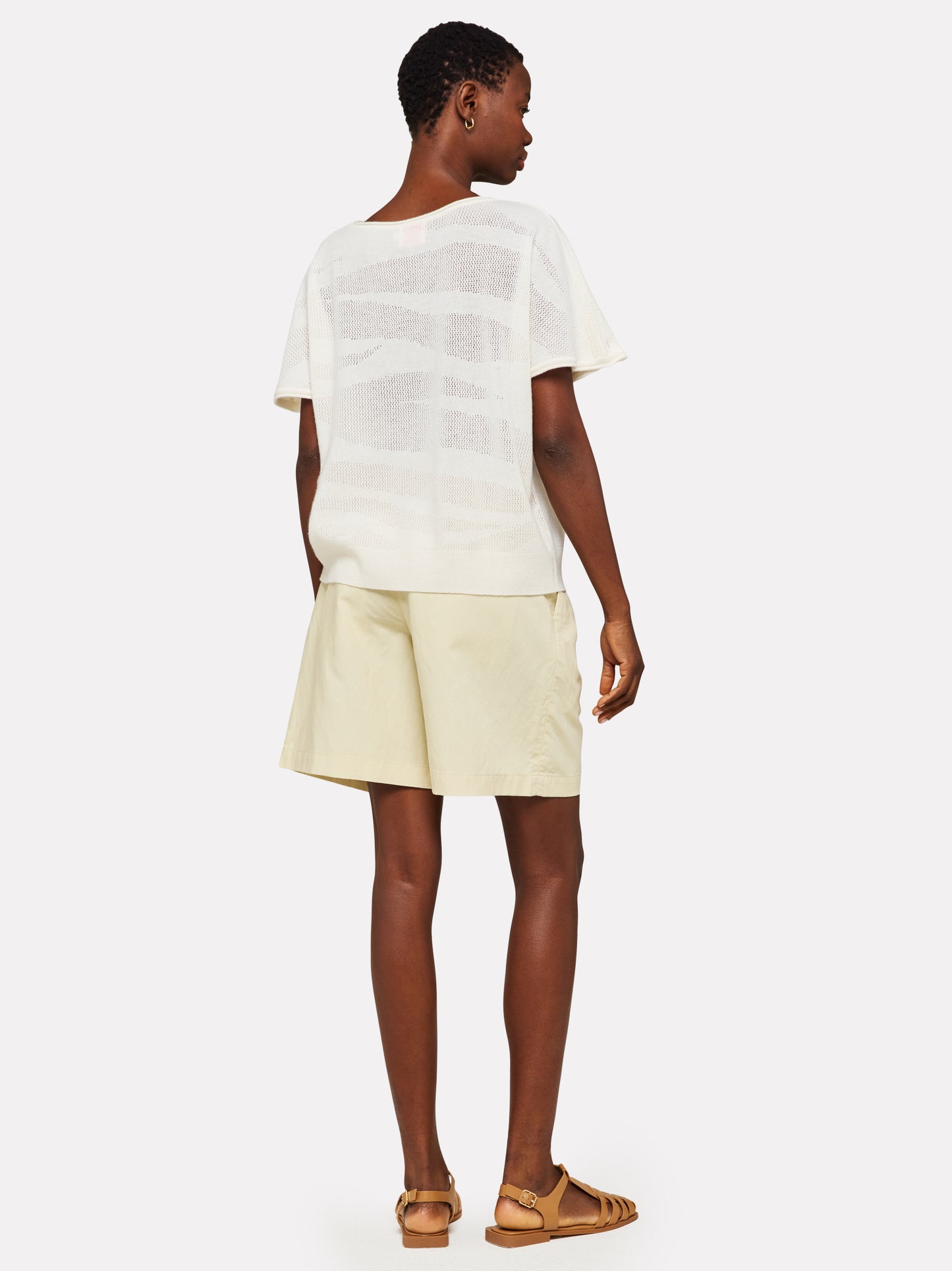 POINTELLE ZEBRA TEE - WHITE