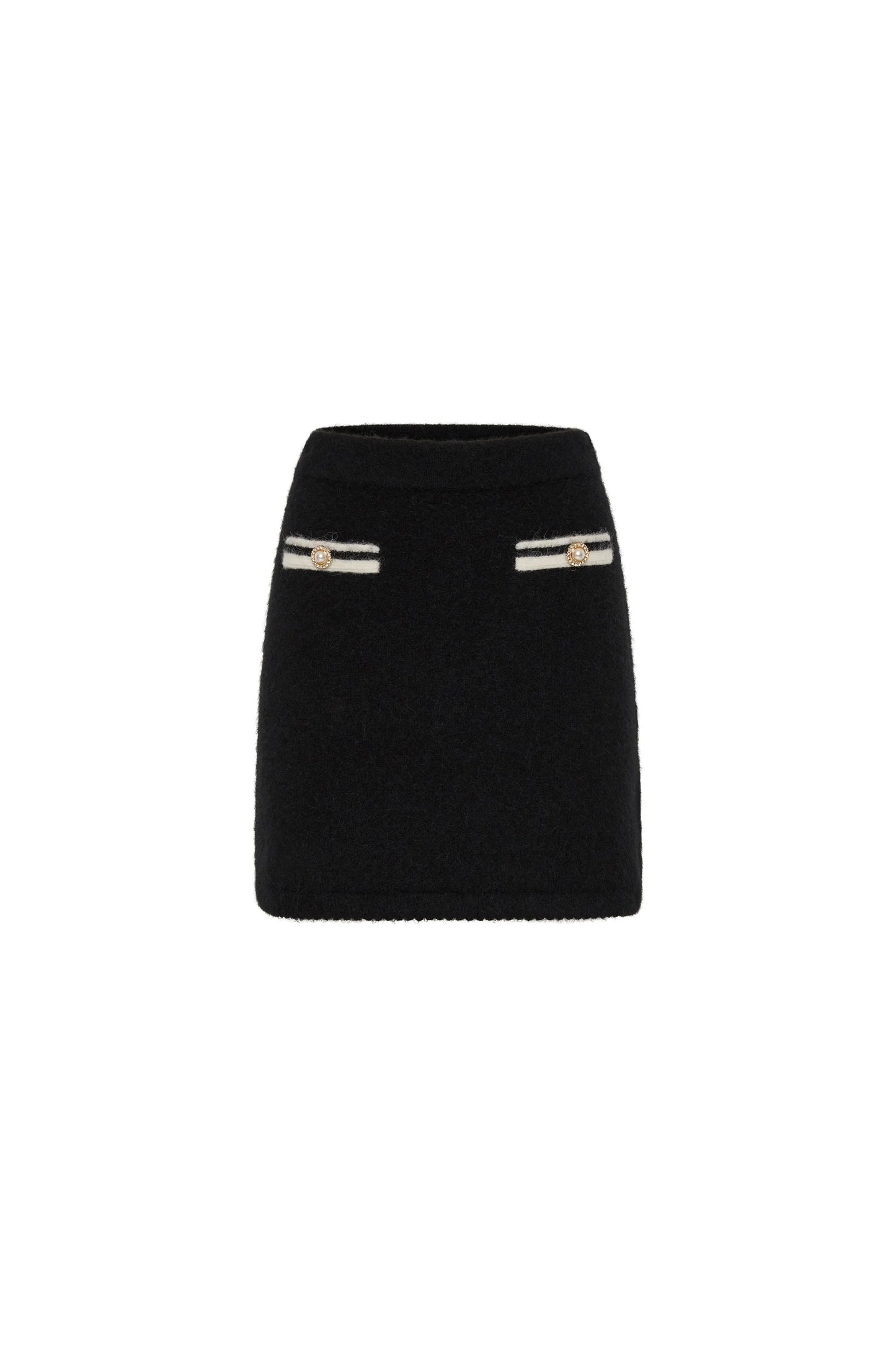 SUTTON KNIT SKIRT - BLACK AND WHITE