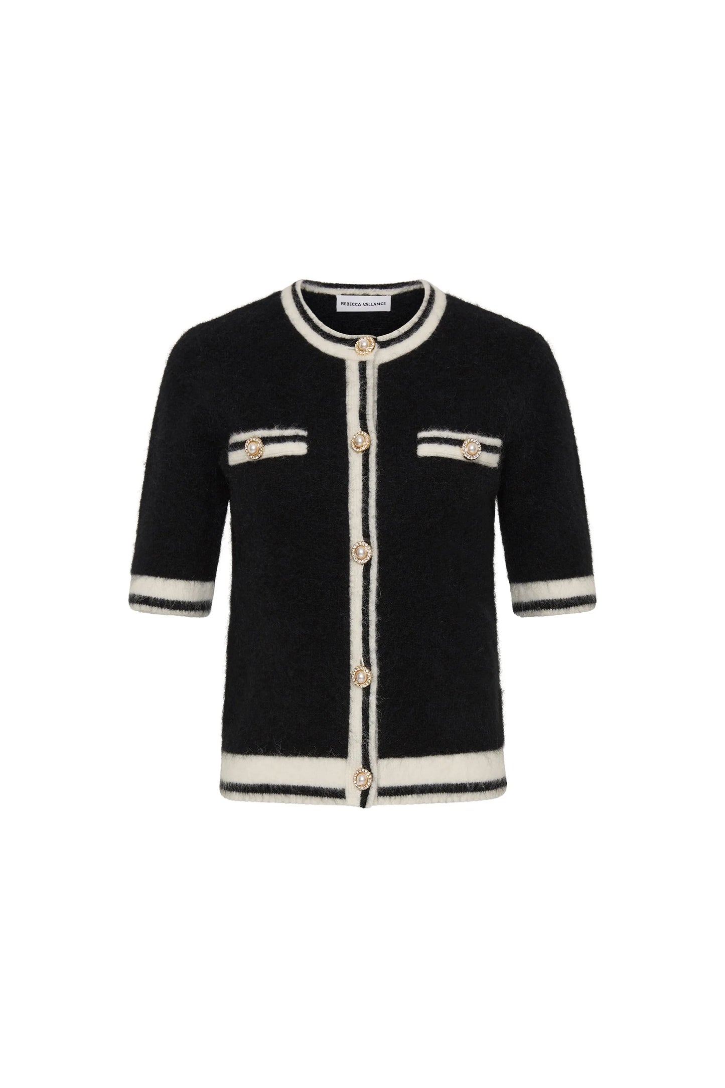 SUTTON KNIT TOP - BLACK AND WHITE