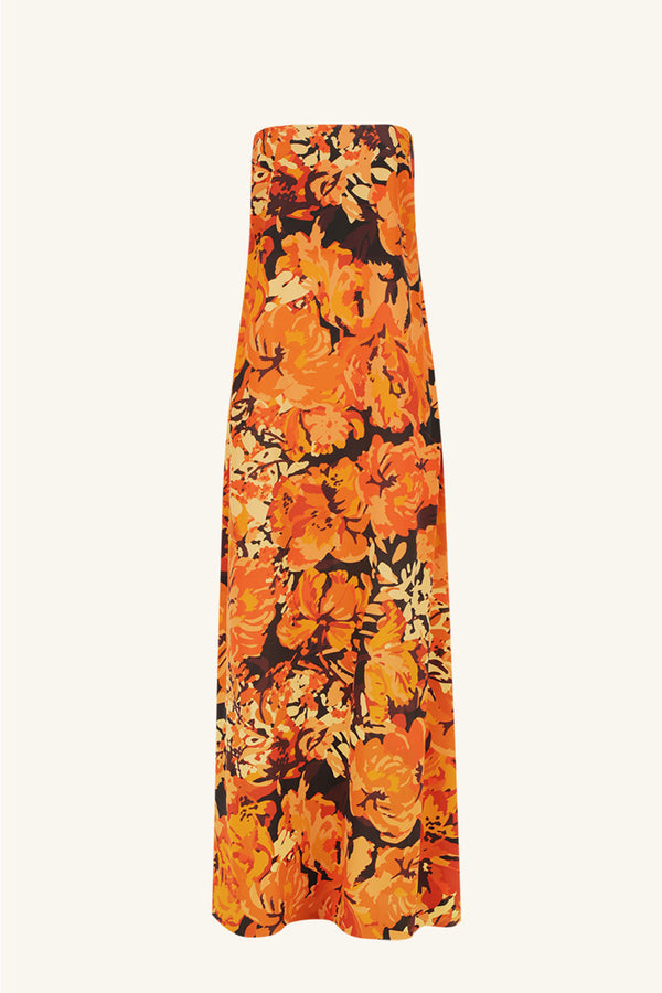 SANTOS STRAPLESS MAXI DRESS - TANGERINE/ MULTI