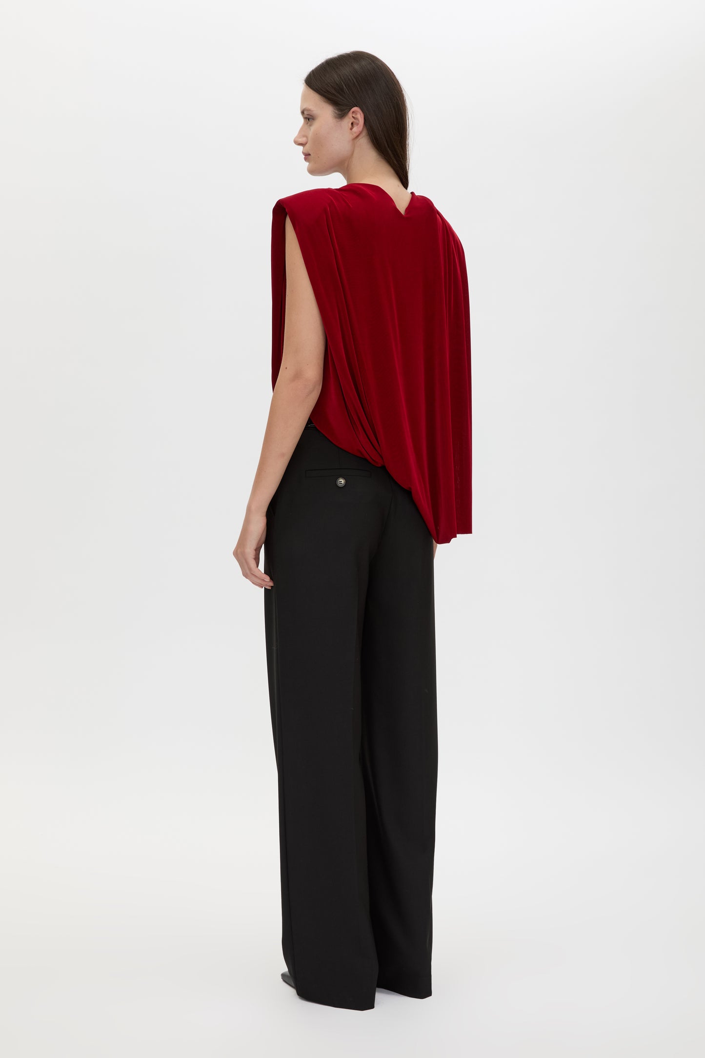 RAVINE DRAPED TOP - CHERRY