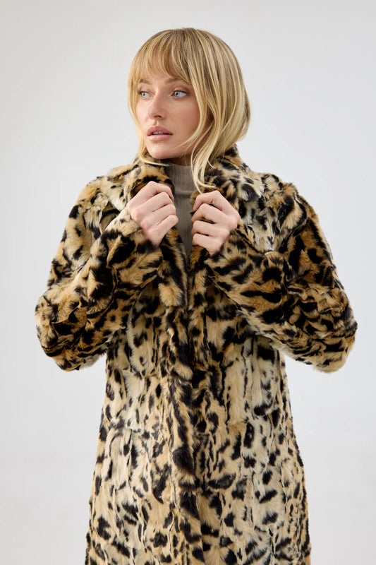 LONG SONG COAT - LEOPARD