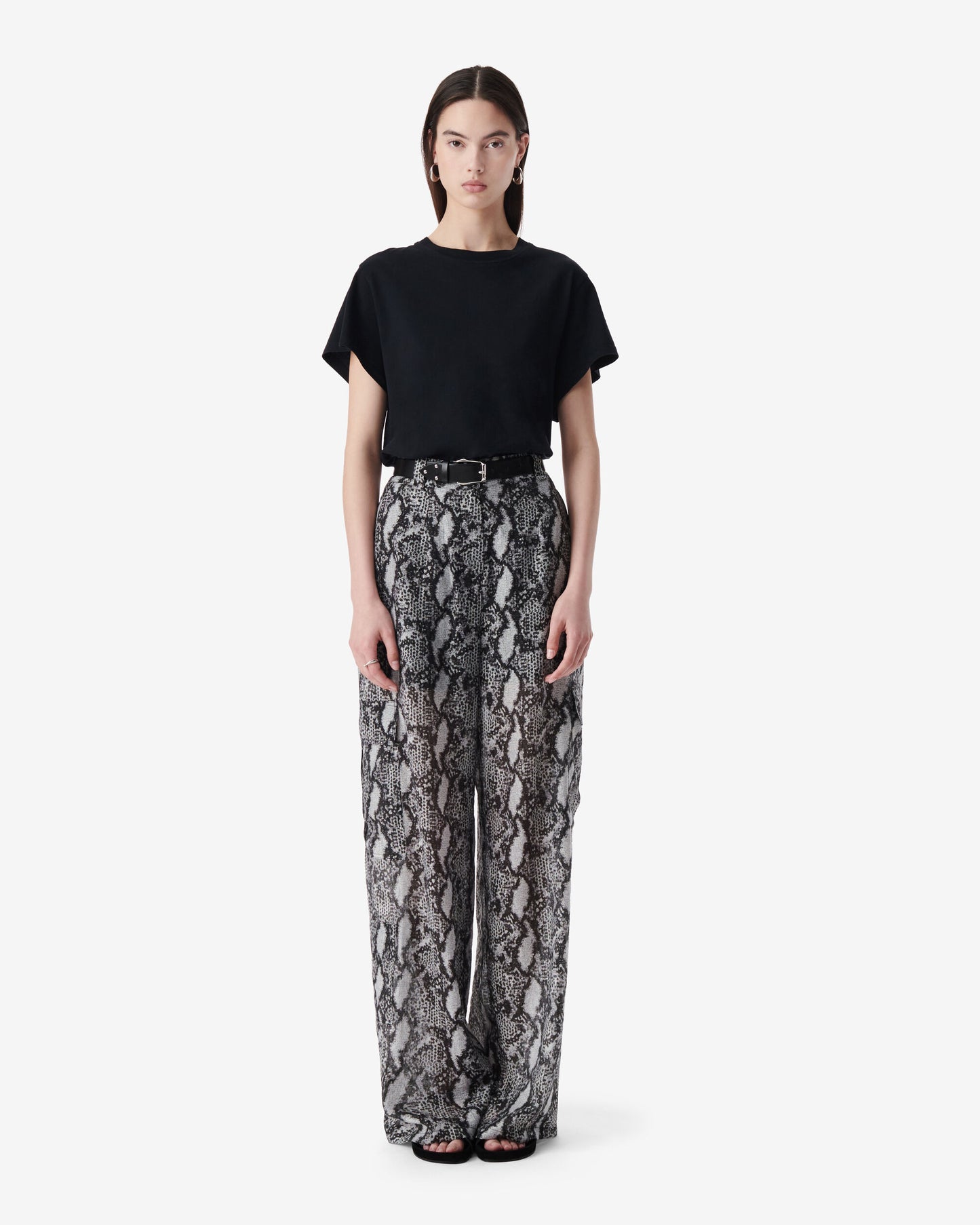 ASONA CARGO PANT - BLACK/WHITE/SILVER