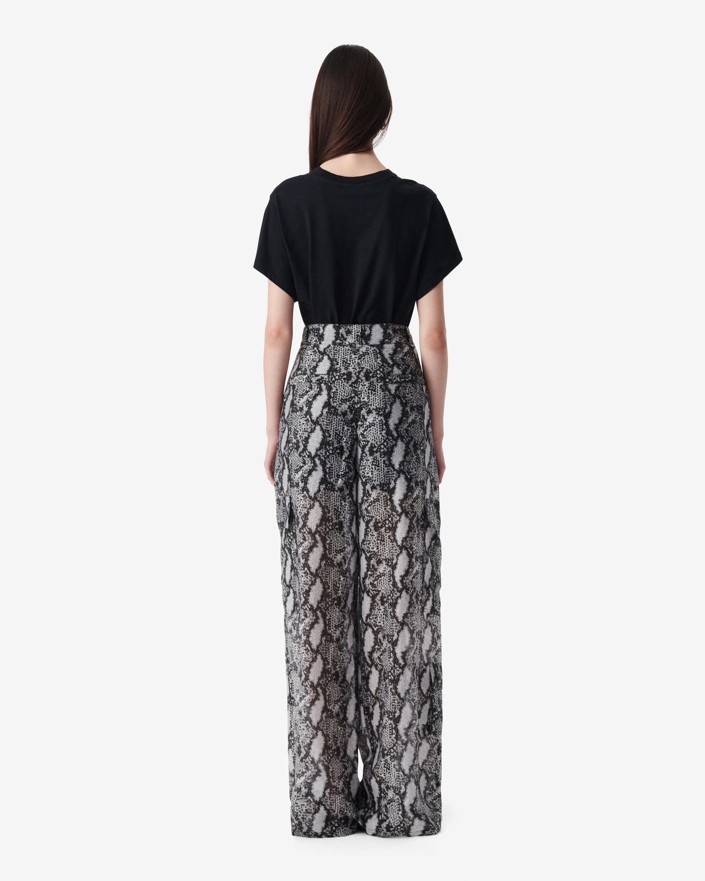 ASONA CARGO PANT - BLACK/WHITE/SILVER