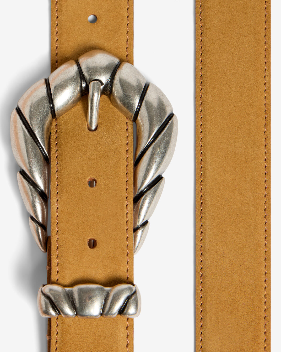 EMBELLA SUEDE LEATHER BELT - SAND