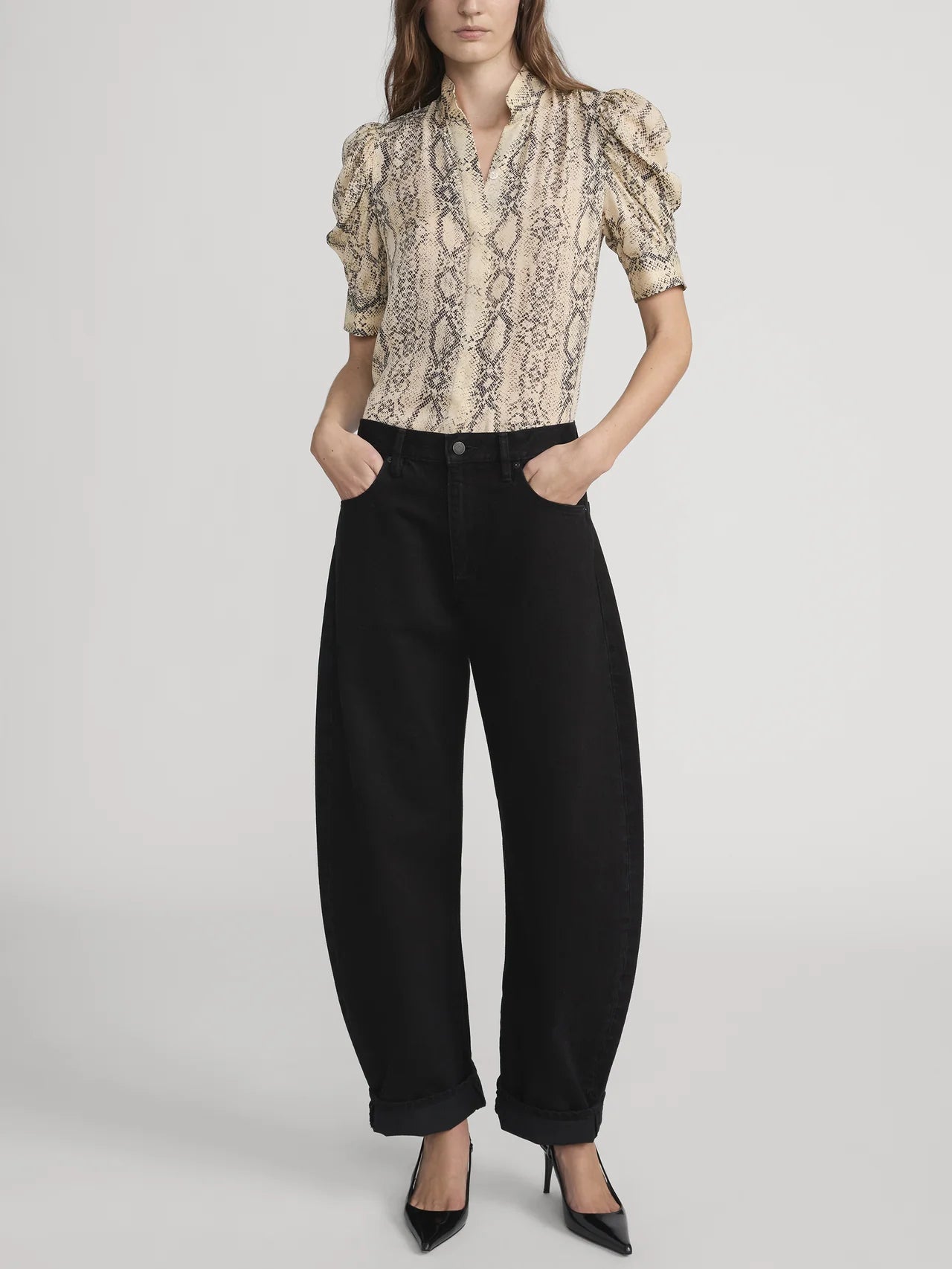 THE SNAKE GILLIAN TOP - CAMEL MULTI