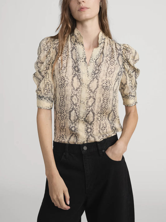 THE SNAKE GILLIAN TOP - CAMEL MULTI