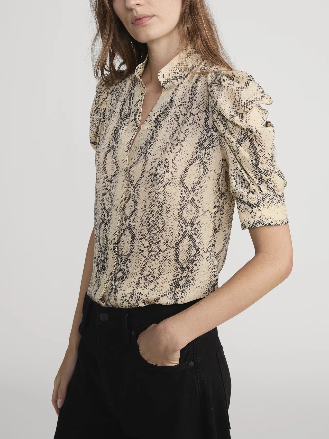 THE SNAKE GILLIAN TOP - CAMEL MULTI