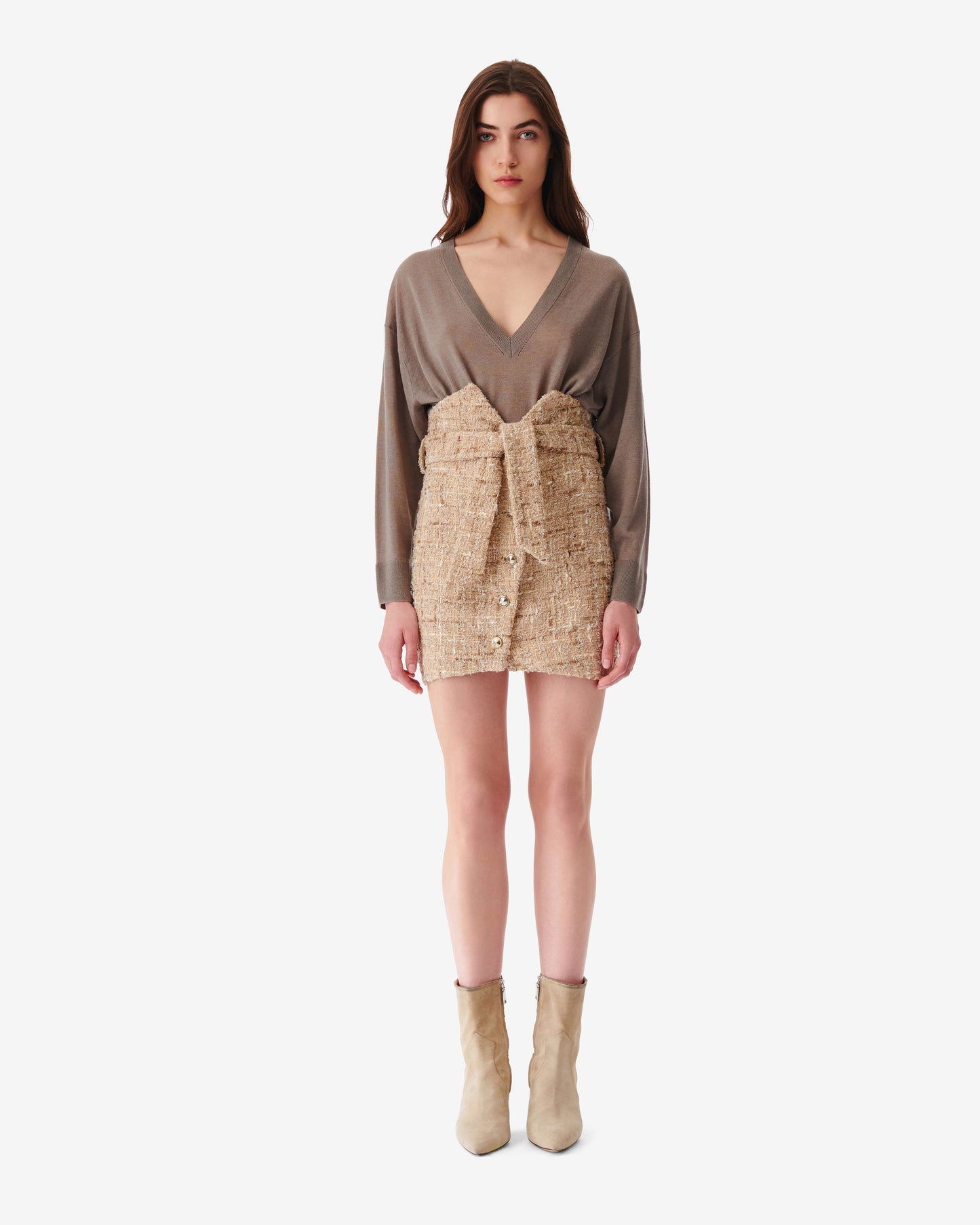 TOMIA MINI SKIRT - MIXED BEIGE