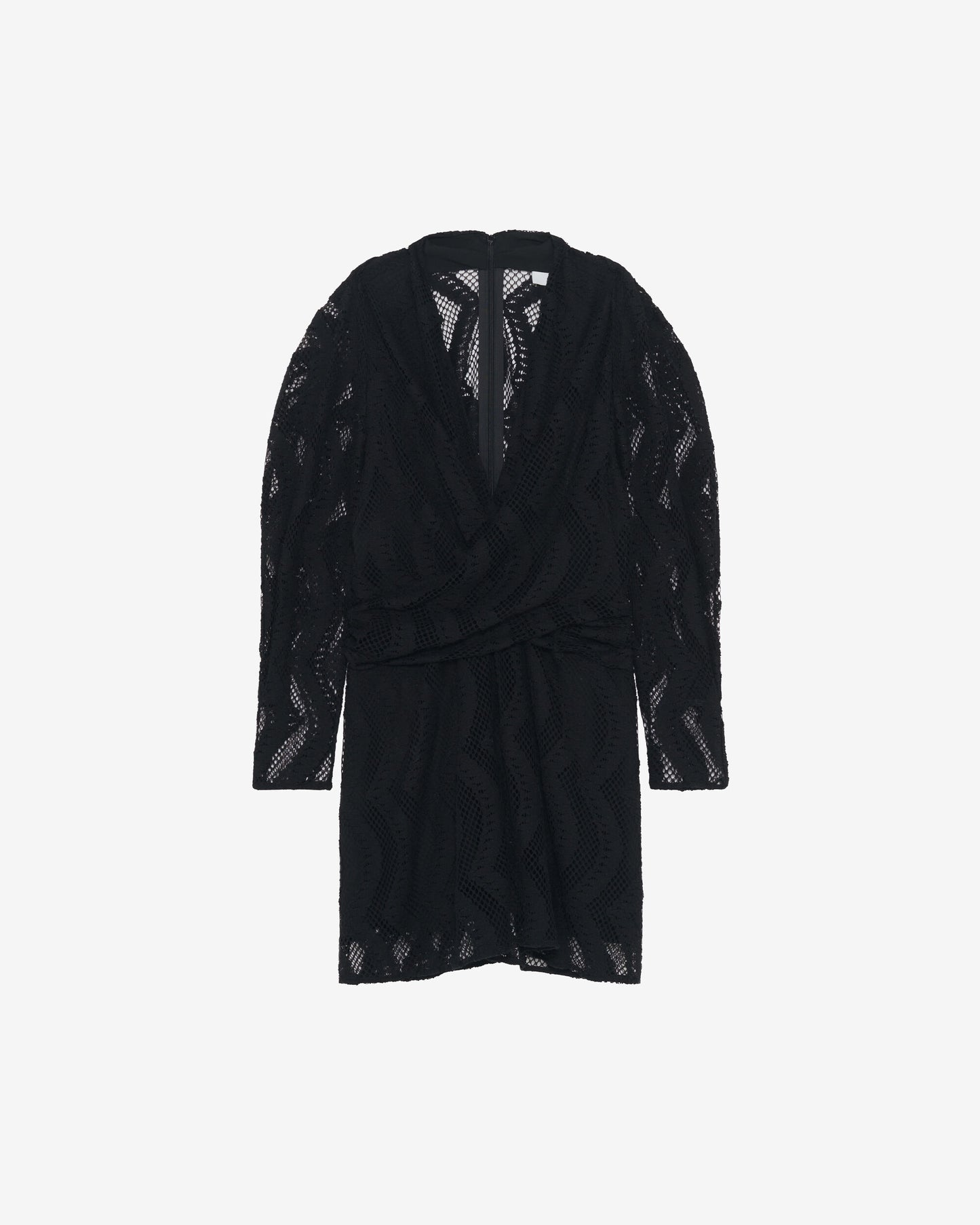EMSI LACE CROSSOVER V-NECK DRESS