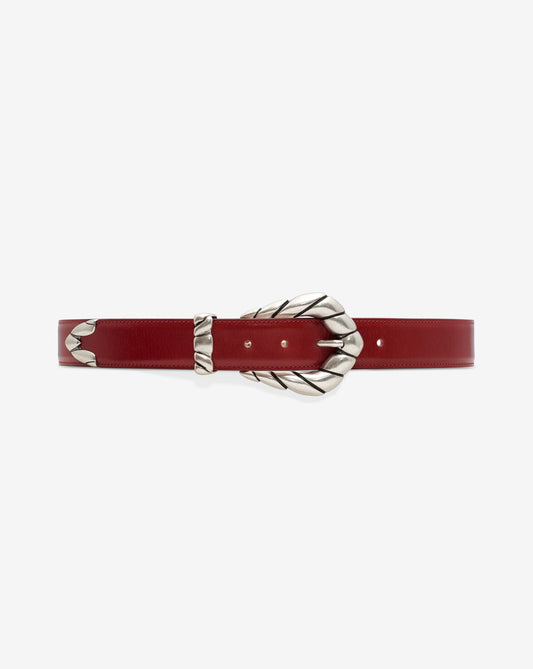 EMBELLA MEDIUM BELT - LIPSTICK RED