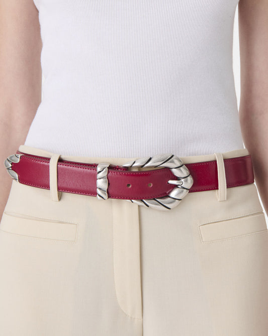 EMBELLA MEDIUM BELT - LIPSTICK RED