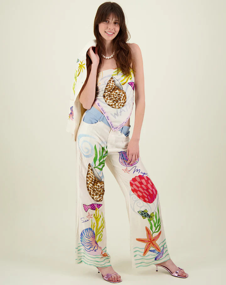SANDRA WIDE LEG PANTS - MAGIC OCEAN