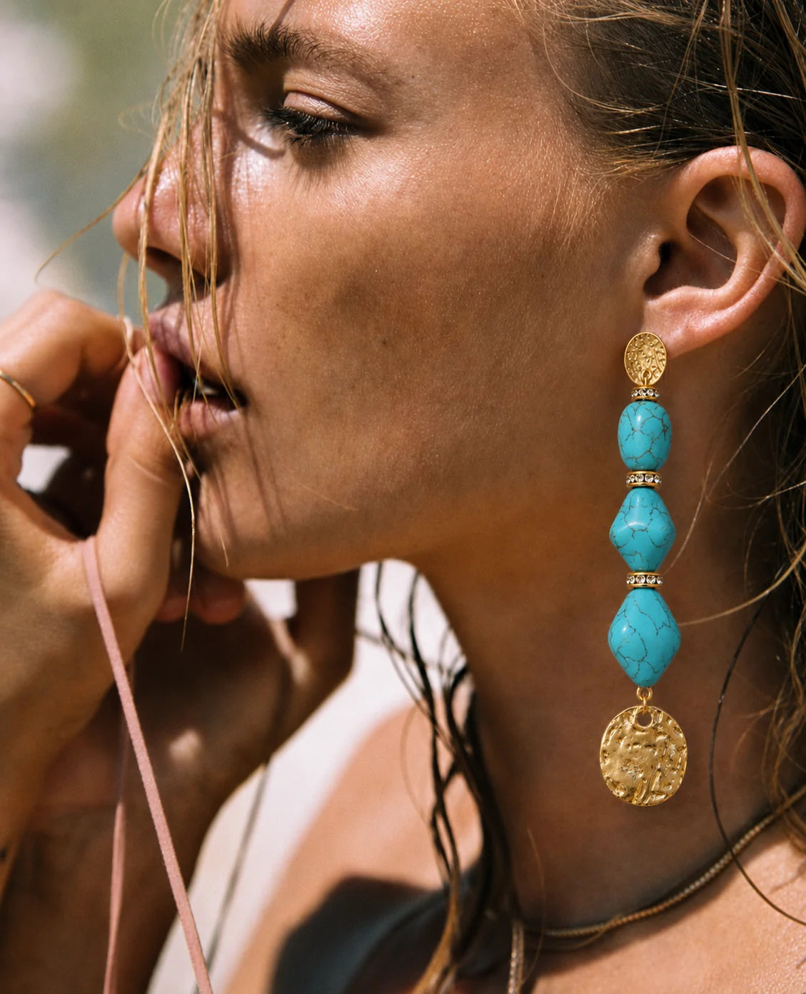 *PREORDER* VALENTINA COIN TURQUOISE EARRINGS