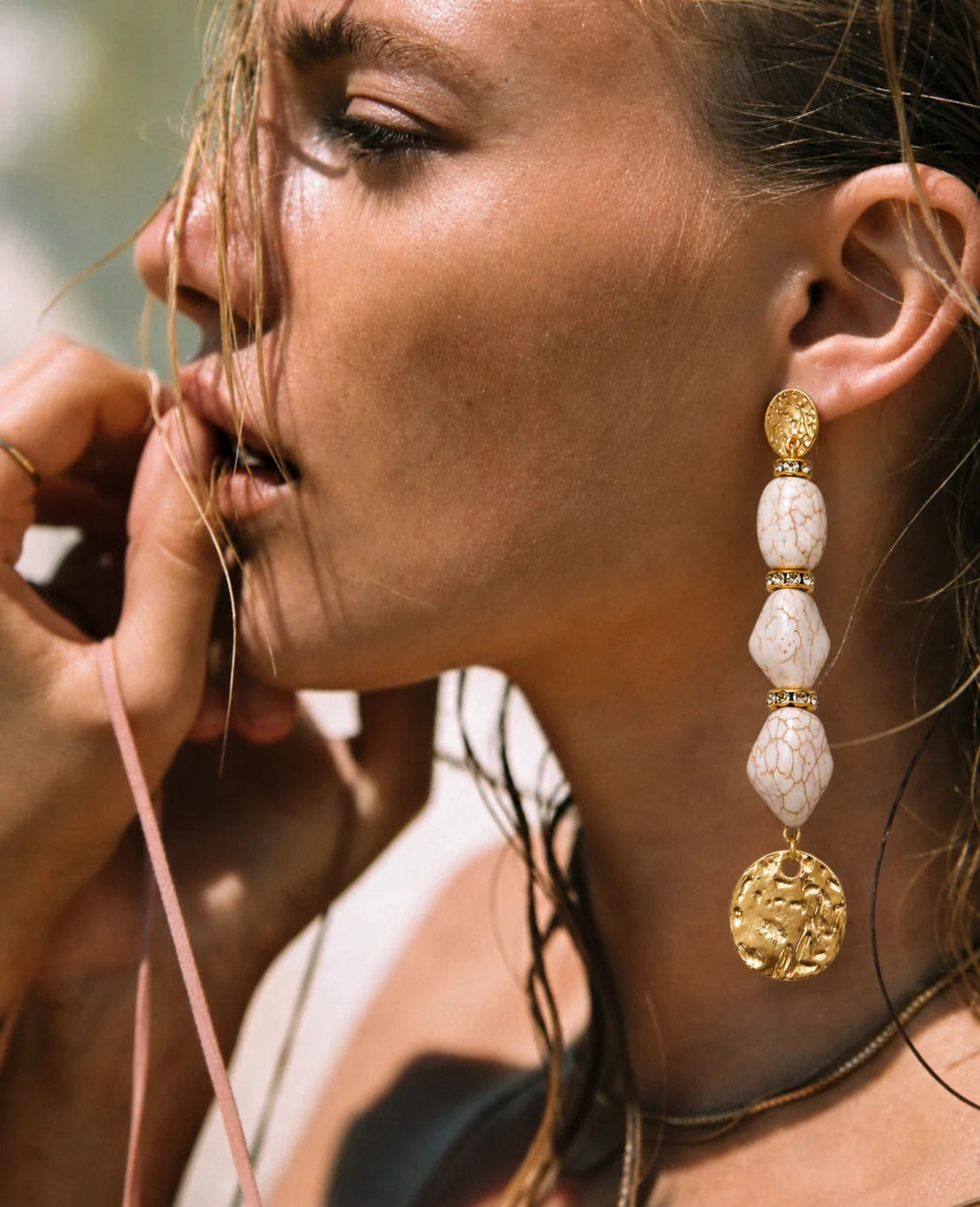 *PREORDER* VALENTINA COIN BIANCO EARRINGS