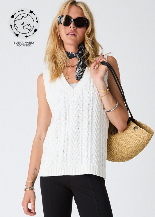 ESPADA HERMINA V NECK VEST - NATURAL