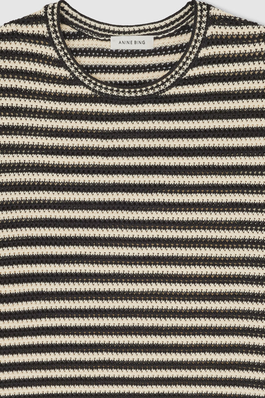 THEO SWEATER - BLACK/IVORY STRIPE