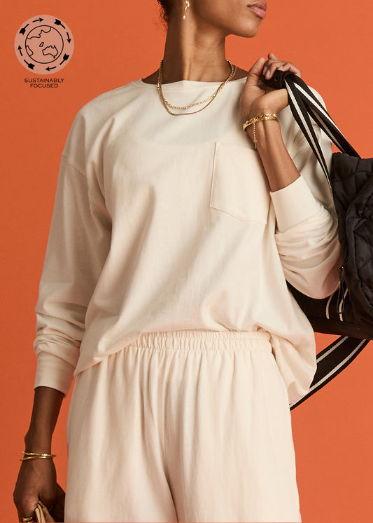 SOHO CARA LONG SLEEVE TOP - CREAME