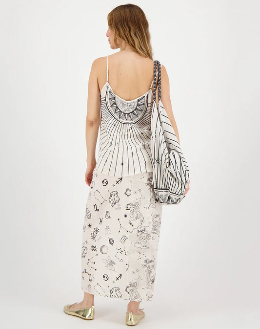 LUNA TIE FRONT SKIRT - ZODIAC