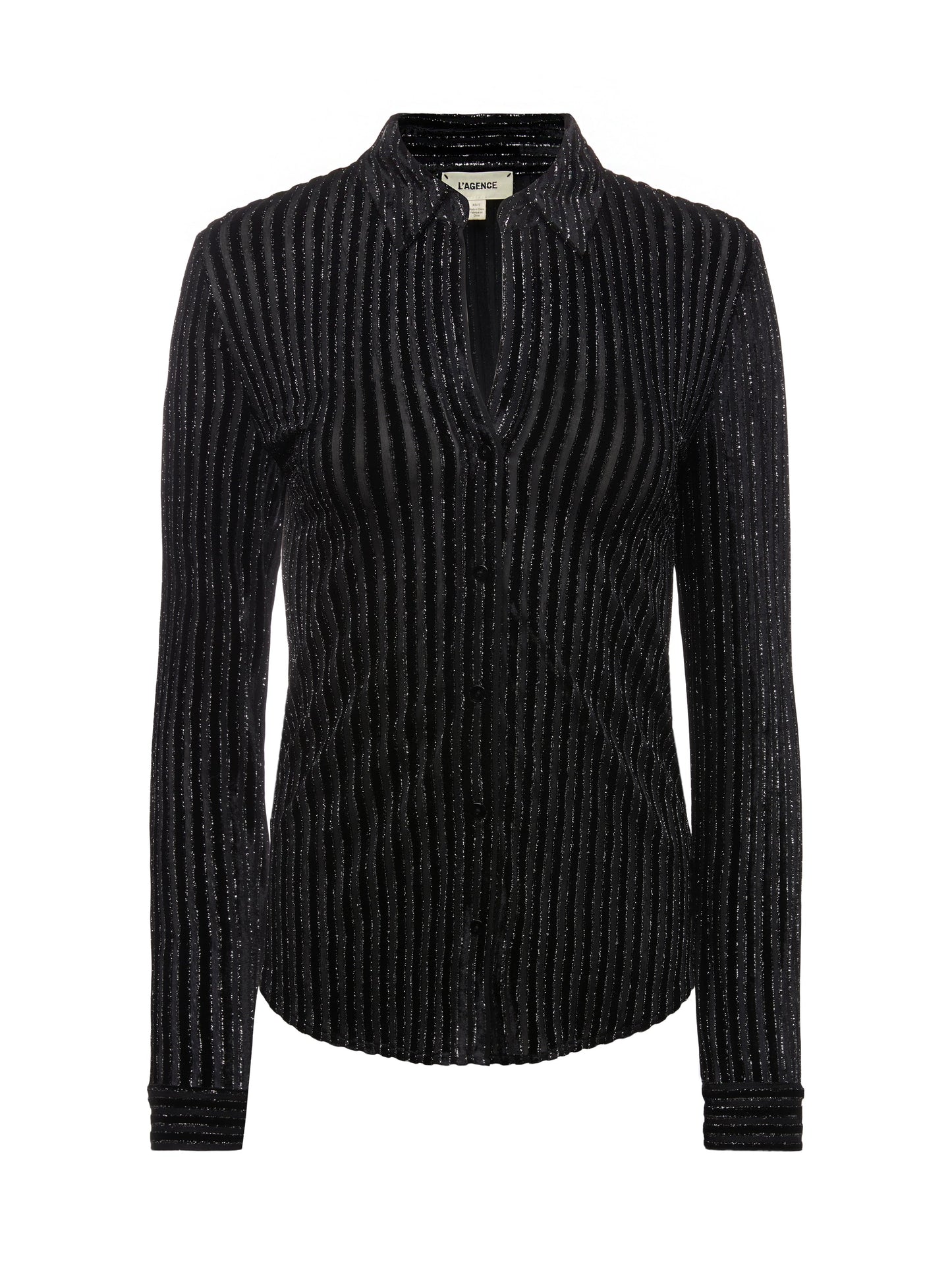 LAURENT VELVET BLOUSE - BLACK