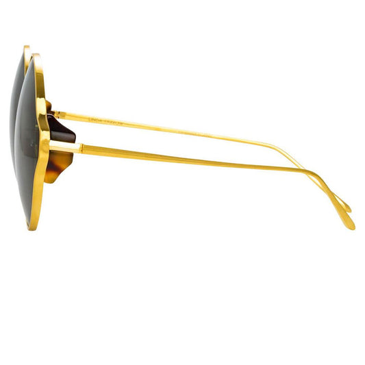CAROUSEL ROUND SUNGLASSES IN YELLOW GOLD