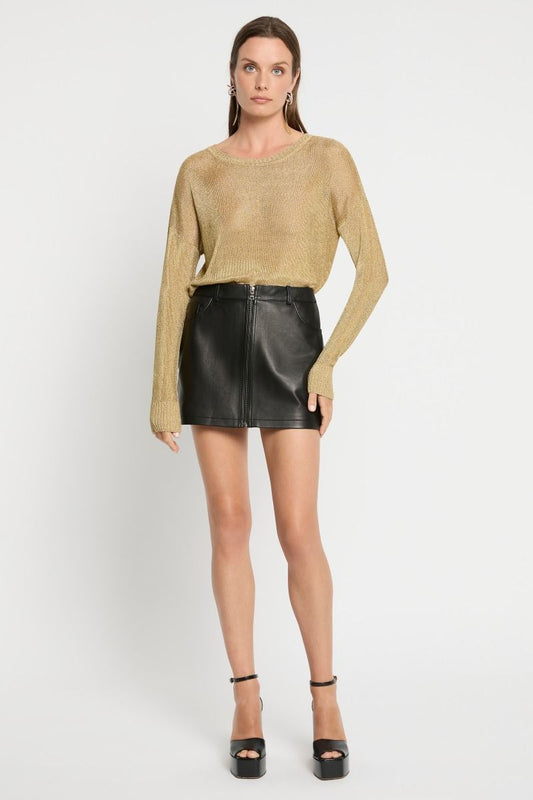 MAD ABOUT METALLIC KNIT TOP - GOLD