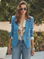 KENZIE KNIT BLAZER - HARBOR BLUE/SILVER