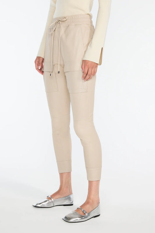 OPEN SEASON STRETCH LEATHER PANT - ALMOND