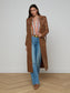 BAYLEE LEATHER TRENCH COAT - COGNAC