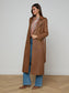 BAYLEE LEATHER TRENCH COAT - COGNAC