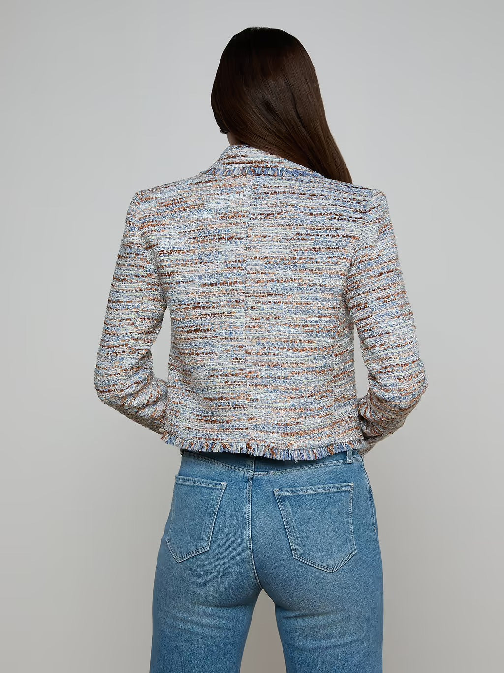 MARV TWEED BLAZER - BLUE/BEIGE