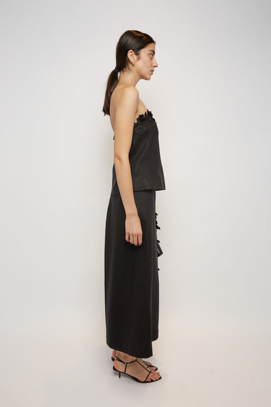 ROSEBUD LACE SKIRT - BLACK