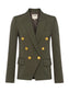 KENZIE BLAZER - DEEP OLIVER/HOUNDSTOOTH