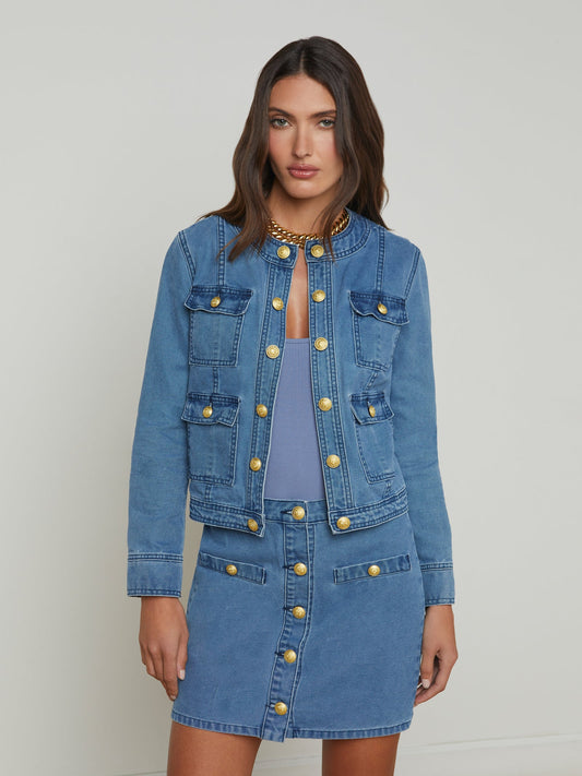 YARI COLLARLESS JACKET - LA JOLLA
