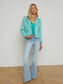 SYLVIA TWEED JACKET - AQUA/NICKEL