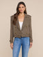 XOEY CROPPED TRENCH -  BROWN/BLACK GLEN PLAID