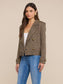 XOEY CROPPED TRENCH -  BROWN/BLACK GLEN PLAID