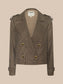 XOEY CROPPED TRENCH -  BROWN/BLACK GLEN PLAID