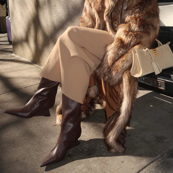 BEN WEDGE KNEE HIGH BOOT - CHOCOLATE