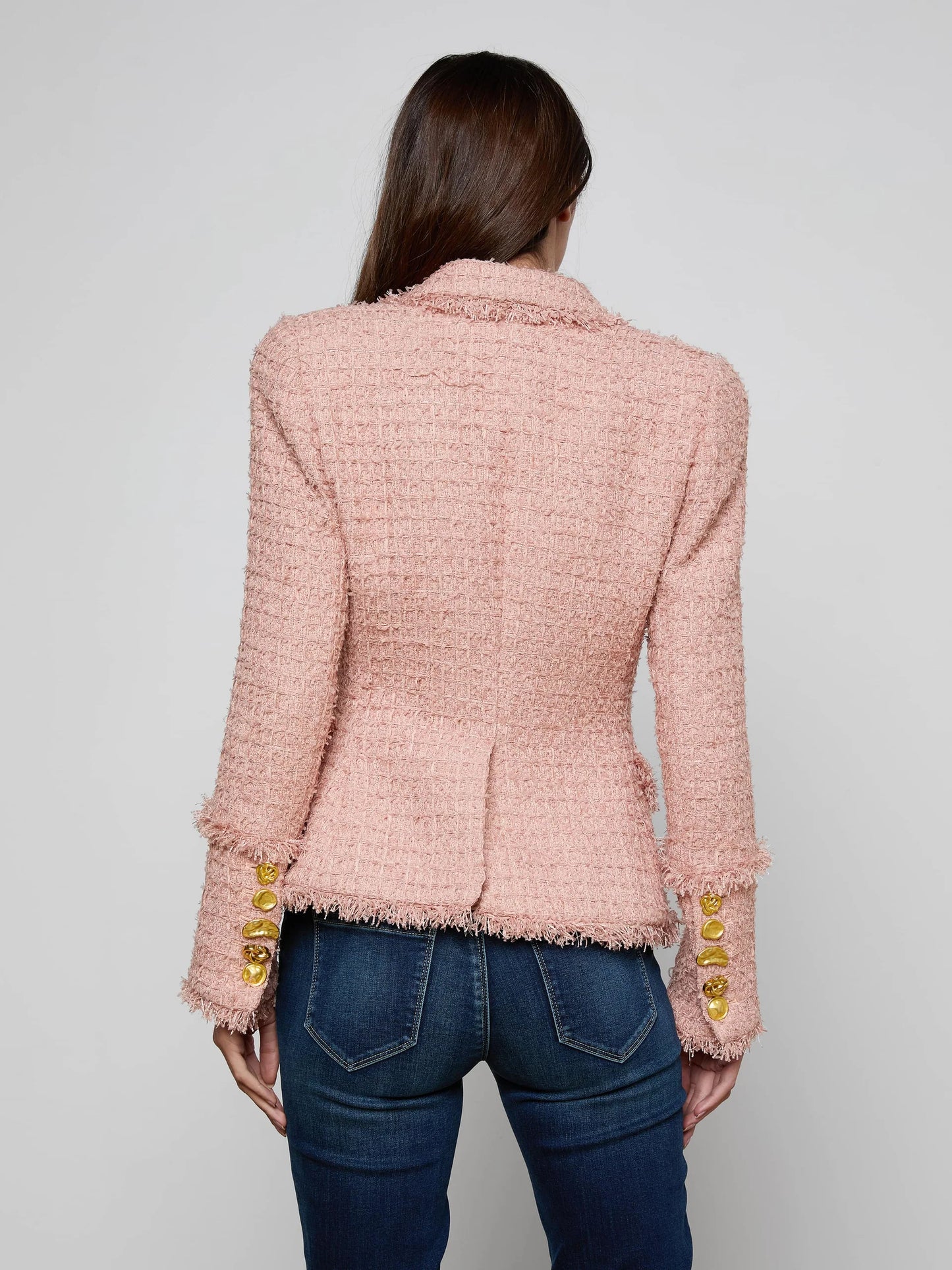 KAISLEY FLRAY BLAZER - DUSTY PINK
