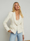 *PREORDER* KAISLEY BLAZER WITH FRAY - VINTAGE WHITE