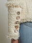 *PREORDER* KAISLEY BLAZER WITH FRAY - VINTAGE WHITE