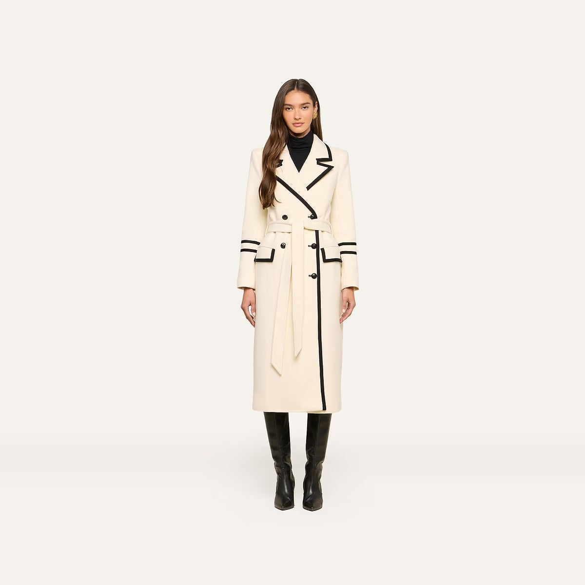 *PREORDER* IRENE LONG COAT COAT - IVORY/BLACK